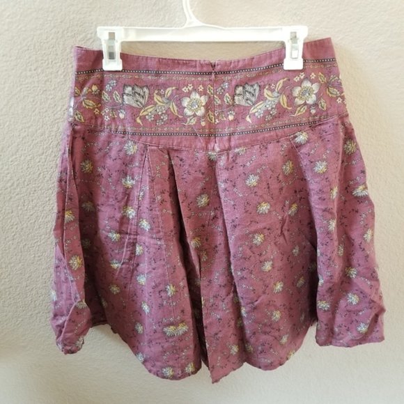 Fossil Lined Linen Blend Floral Print Skirt Size 6 - Picture 1 of 3
